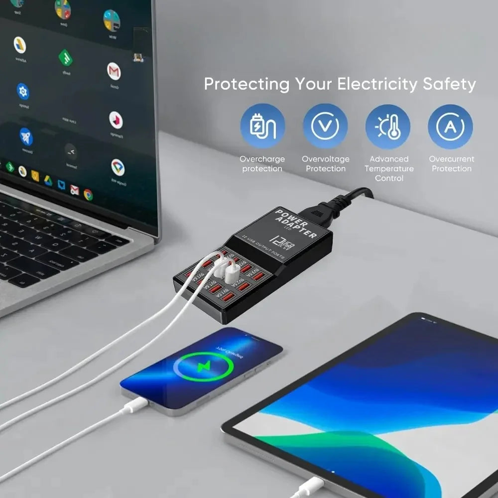 12 Port Multi USB Charging Station