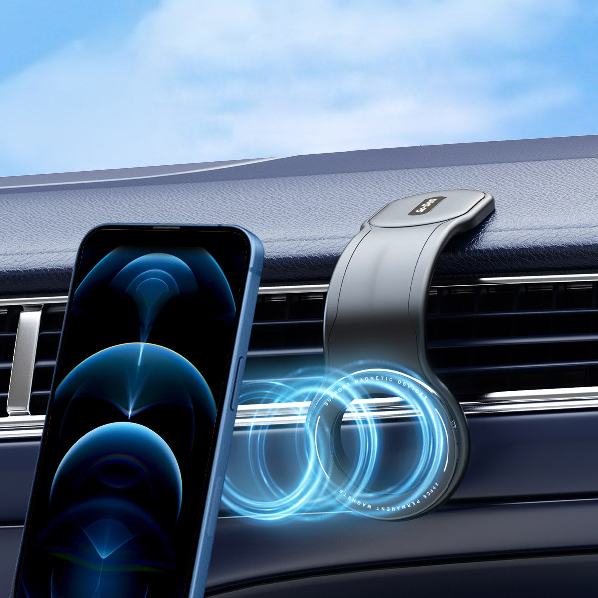 Go-Des Super Strong 20PCS Magnetic Fold Freely Car Phone Holder for iPhone Magnet GPS Car Support Mount