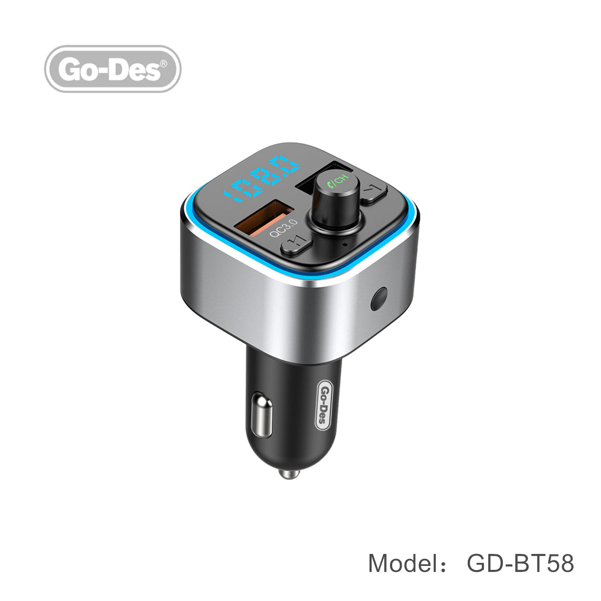 Go-Des Car Radio Adapter Dual Usb Fast Charger