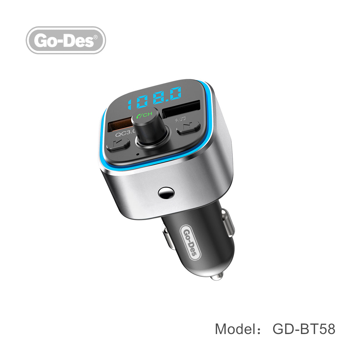 Go-Des Car Radio Adapter Dual Usb Fast Charger