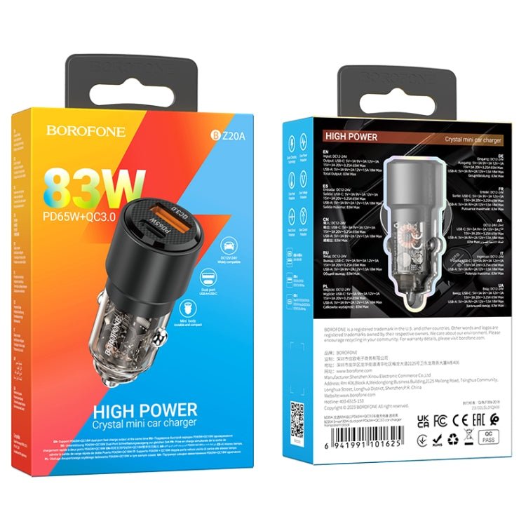 SMART 83W DUAL PORT PD65W+QC3.0 CAR CHARGER SET(C TO IP)