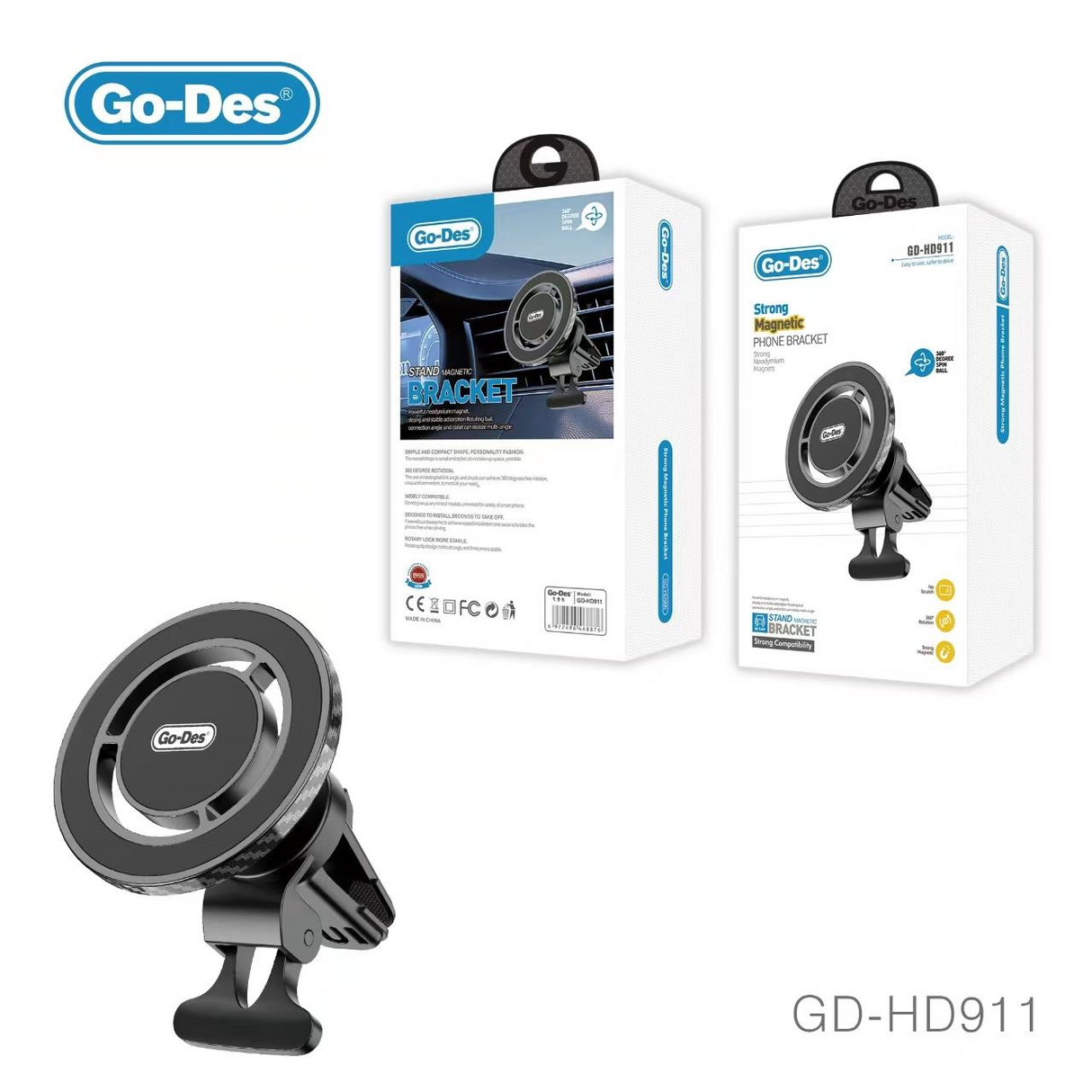 Foldable  magnetic mobile car phone holder