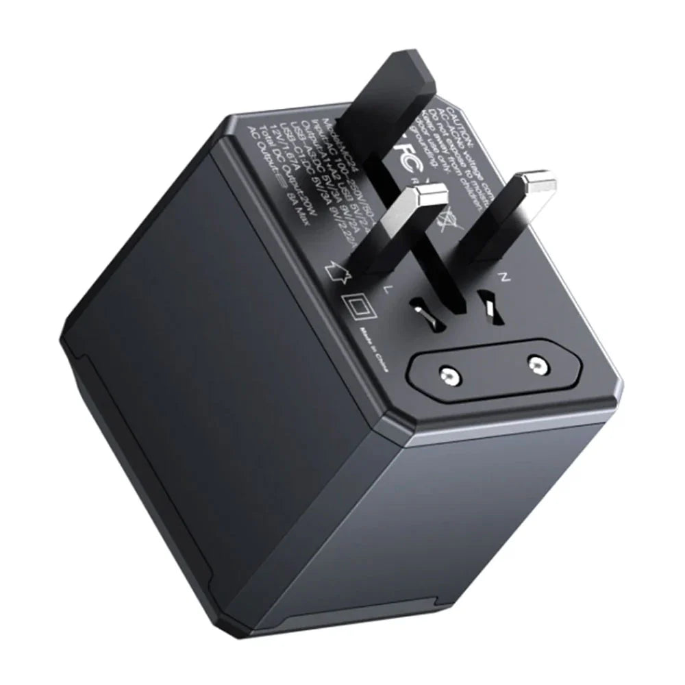 YESIDO TRAVEL ADAPTER 3USB+TYPE-C 20W MC24