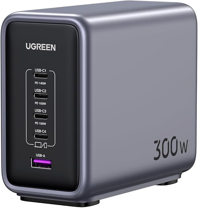 UGREEN 300W [Nexode GaN] USB C Charger 5 Ports Desktop Charging Station