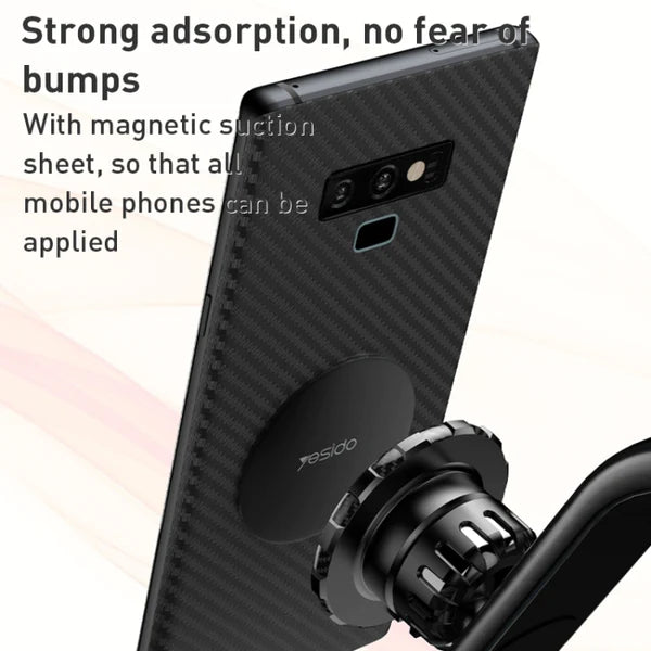 Yesido C159 Suction Cup Type Magnetic Car Phone Holder Set (Black)