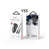 YESIDO 2 PORT CAR CHARGER QC3.0/PD30W Y55