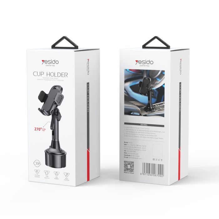YESIDO CAR CUP HOLDER USING PHONE BRACKET C195