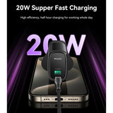 YESIDO PD 20W USB-C SINGLE PORT CHARGER UK PLUG YC76 WHITE