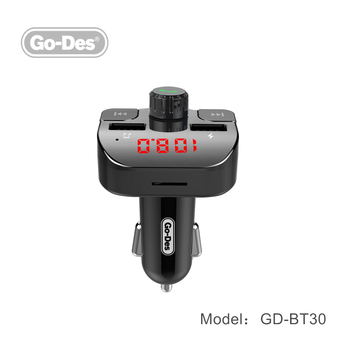 Go-Des Dual USB Port Car Charger MP3 Player Car Kit