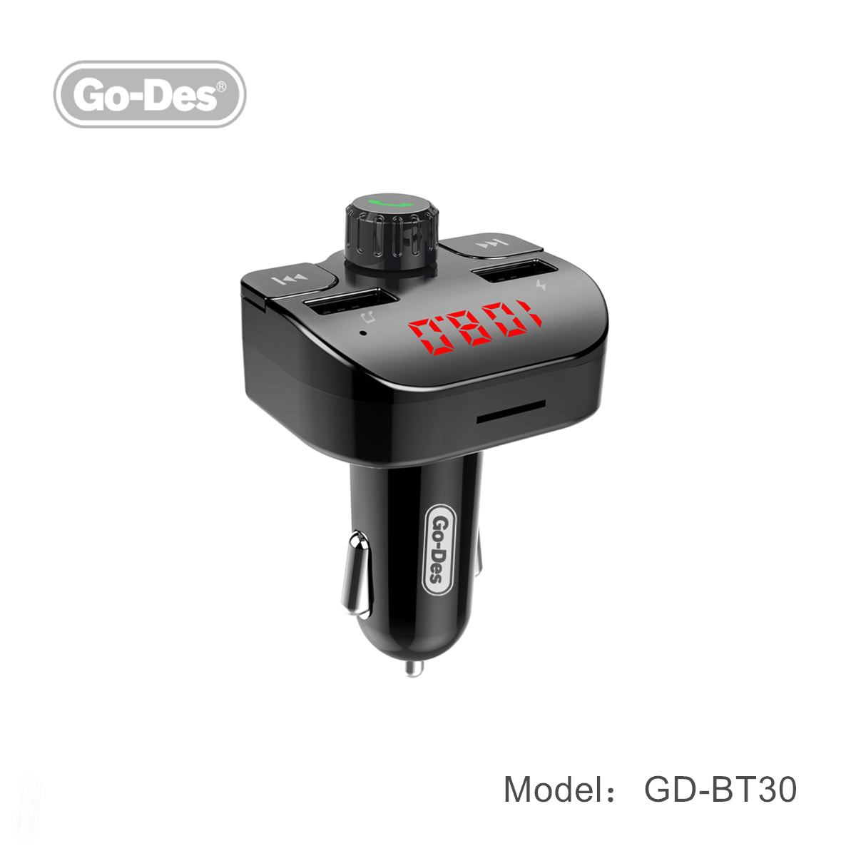 Go-Des Dual USB Port Car Charger MP3 Player Car Kit
