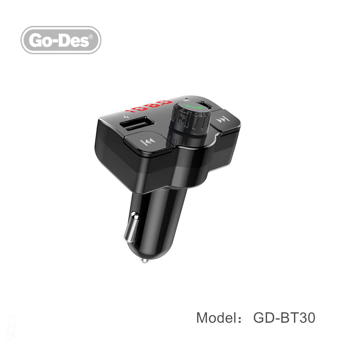 Go-Des Dual USB Port Car Charger MP3 Player Car Kit