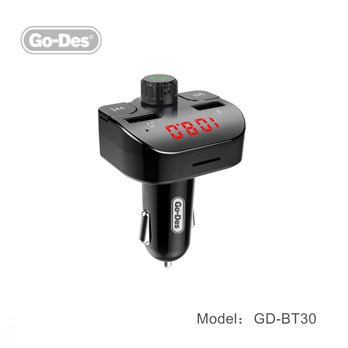 Go-Des Dual USB Port Car Charger MP3 Player Car Kit