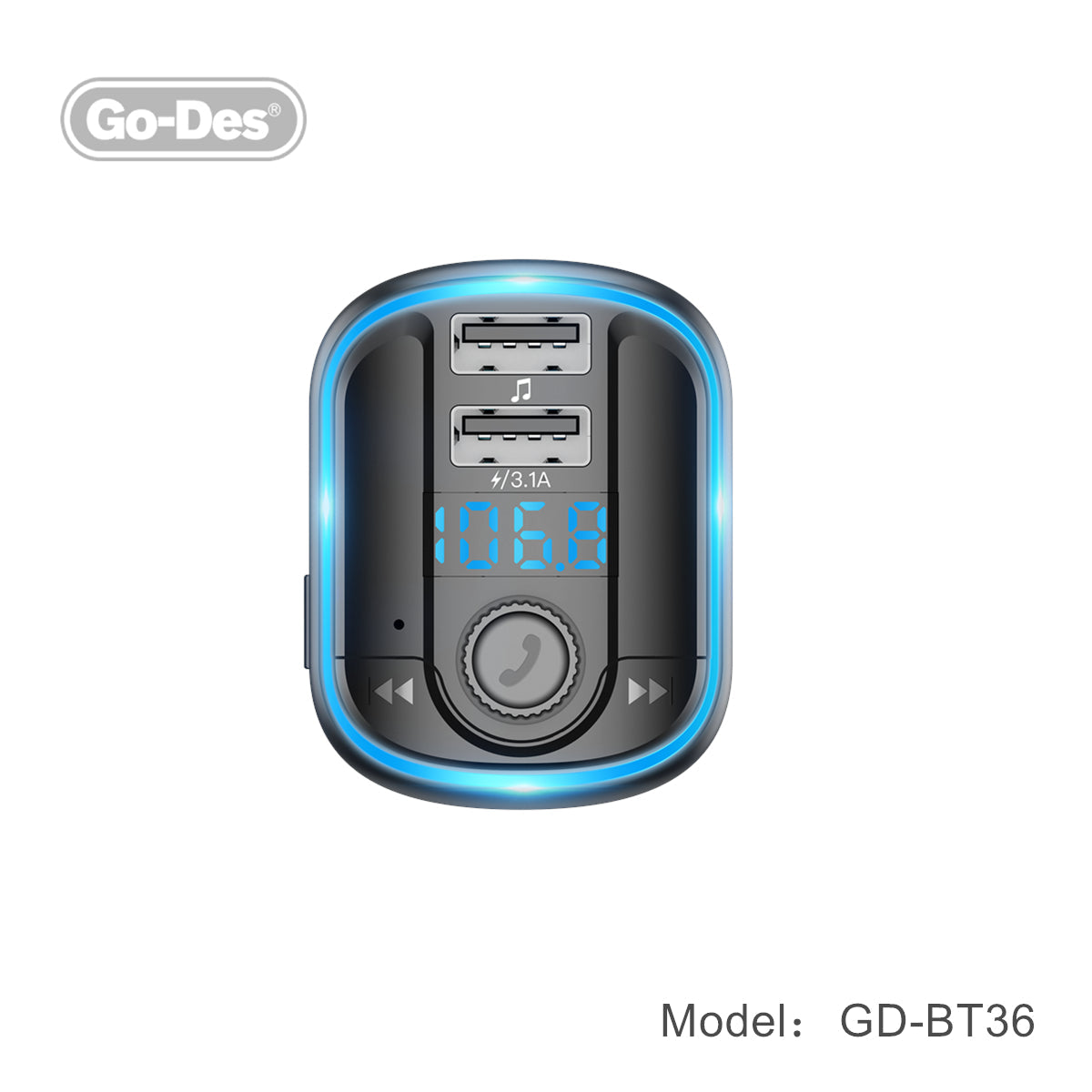 Go-Des Fm transmitter bluetooth wireless Hands-free