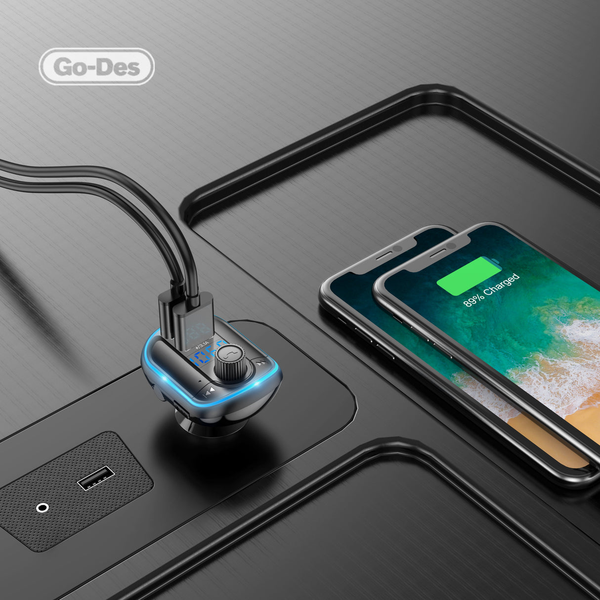 Go-Des Fm transmitter bluetooth wireless Hands-free