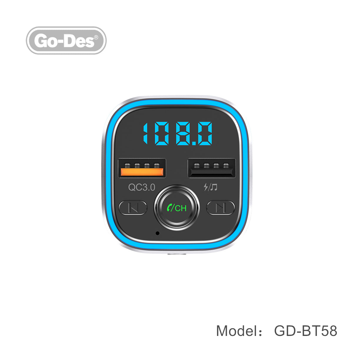 Go-Des Car Radio Adapter Dual Usb Fast Charger