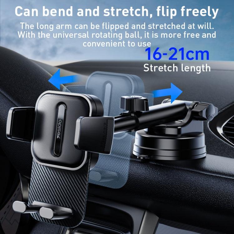 YESIDO SUCTION CUP TELESCOPIC CAR PHONE HOLDER C174