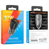 SMART 83W DUAL PORT PD65W+QC3.0 CAR CHARGER SET(C TO IP)