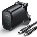 YESIDO 20W USB-C HOME CHARGER WITH C TO LIGTNING CABLE BLACK YC76BL